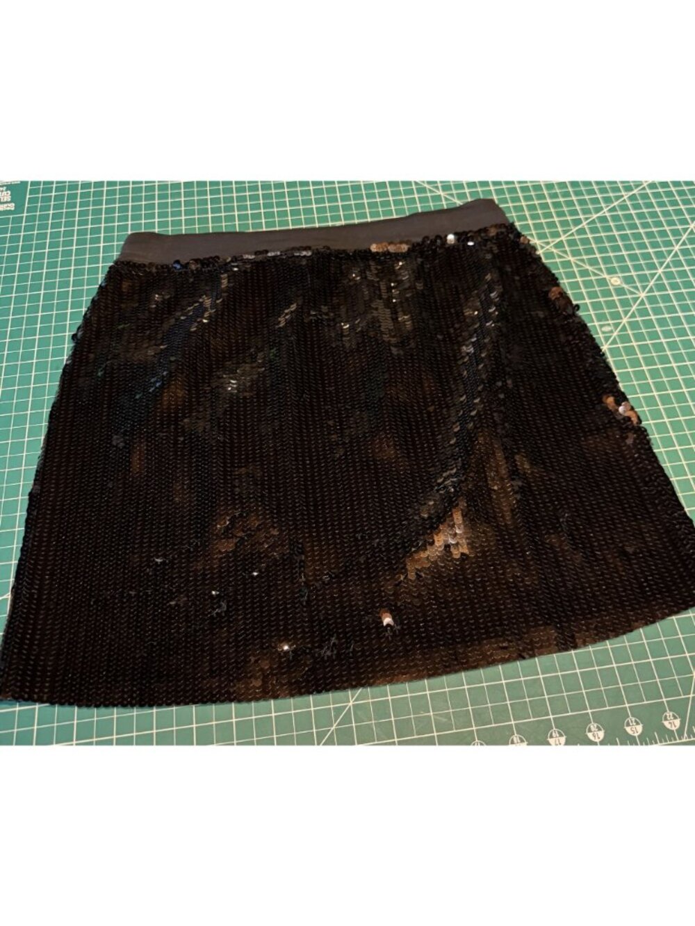 DKNY Black Sequin Mini Skirt Small Goth Party